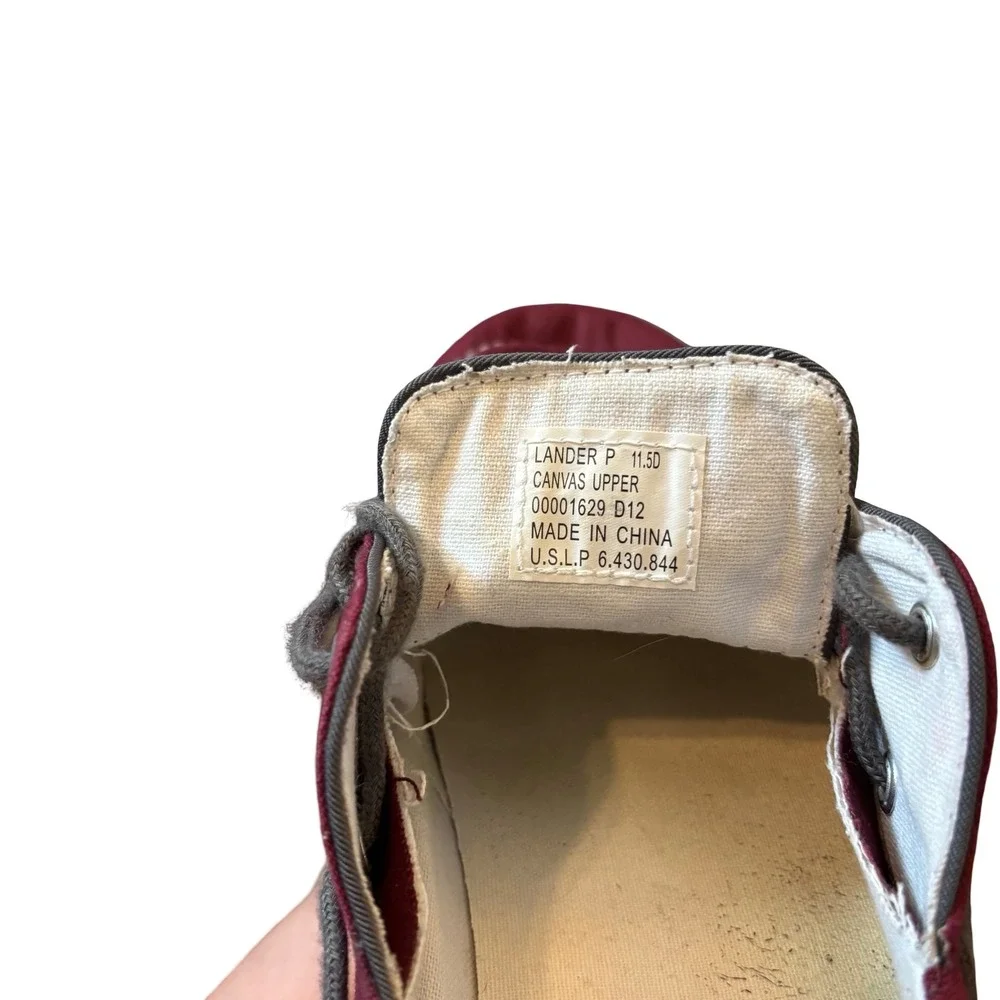 Polo Ralph Lauren Mens Lander P Burgundy Canvas Boat Shoes Sneakers Size 11.5 D